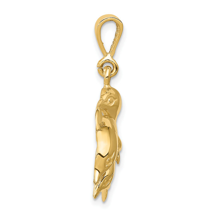 Offers 14k Solid Yellow Gold Dolphin Pendant Nautical Charm