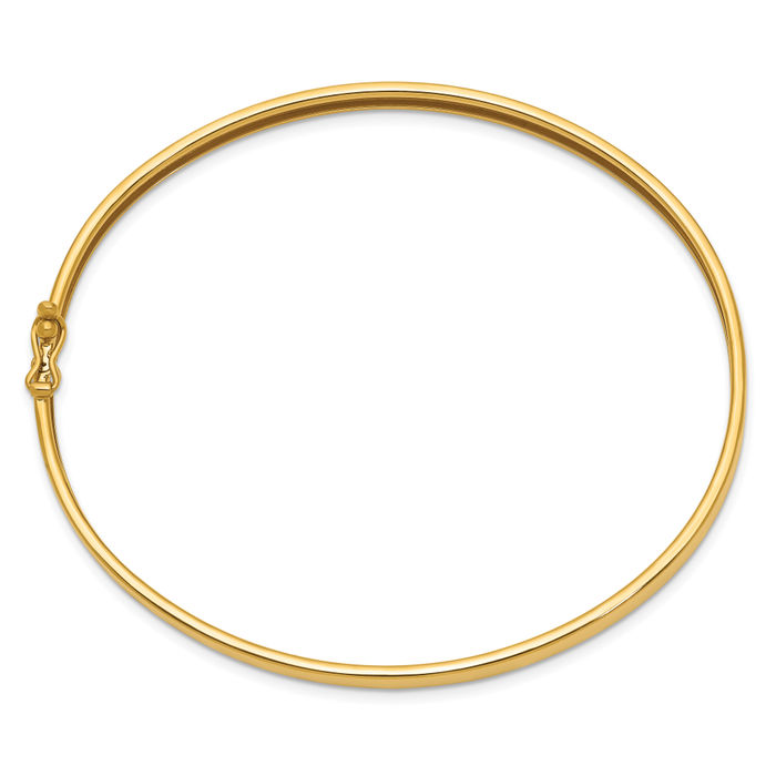 14K Solid Yellow Gold Flexible Bangle Bracelet