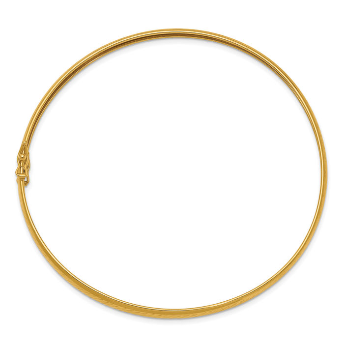 14K Solid Yellow Gold Flexible Bangle Bracelet