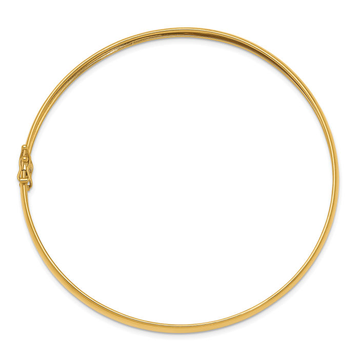 14K Solid Yellow Gold Flexible Bangle Bracelet