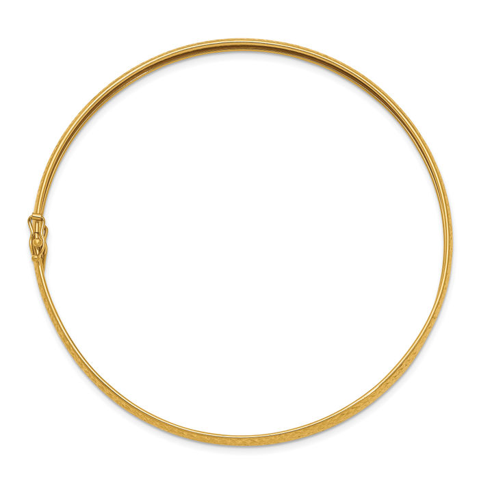 14K Solid Yellow Gold Flexible Bangle Bracelet