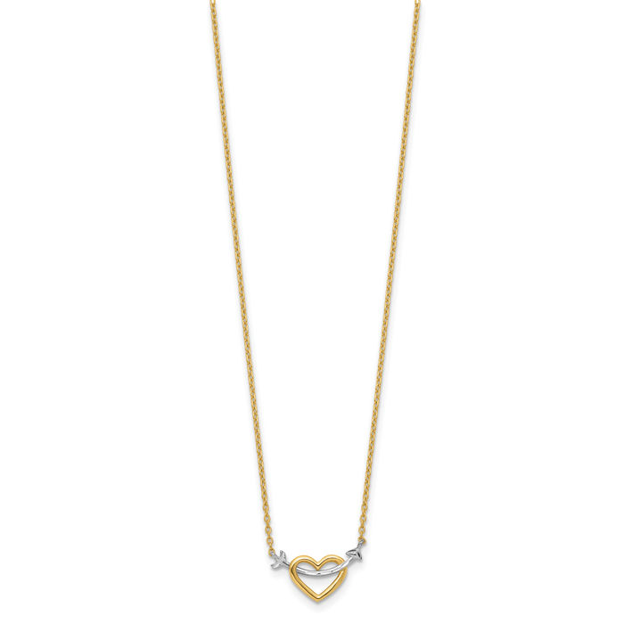 14k Yellow Gold Heart & Arrow Pendant, Arrow Heart- Genuine 14k Yellow selling Gold - Pendant Gift, Dainty, Love