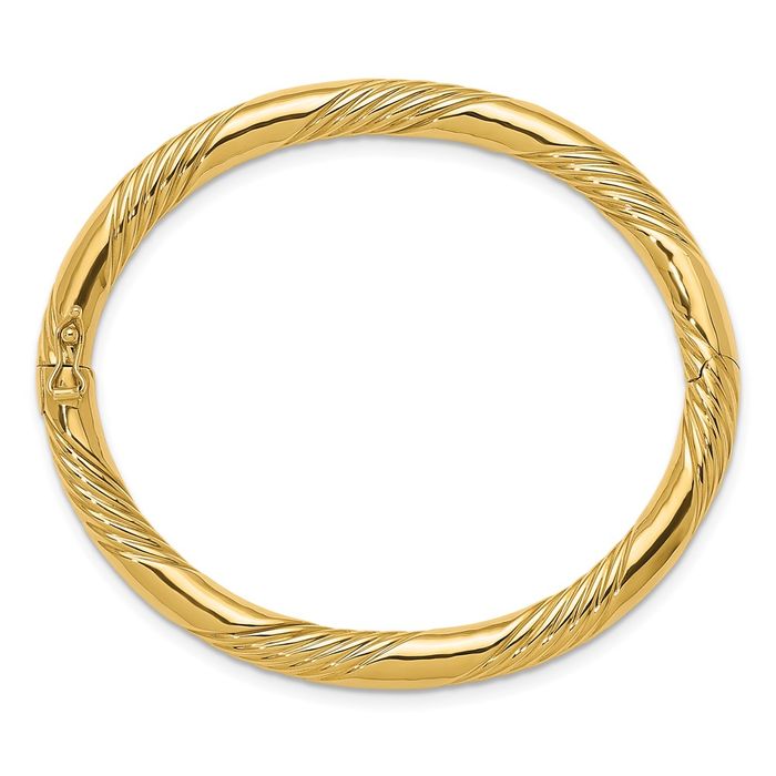 14K Solid Yellow Gold Bangle Bracelet