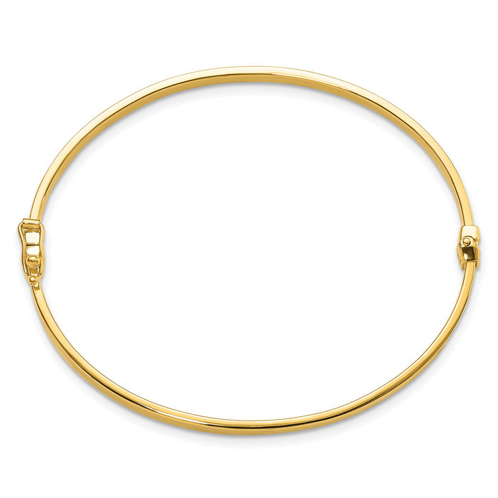 14K Solid Yellow Gold Bangle Bracelet - Picture 10 of 12