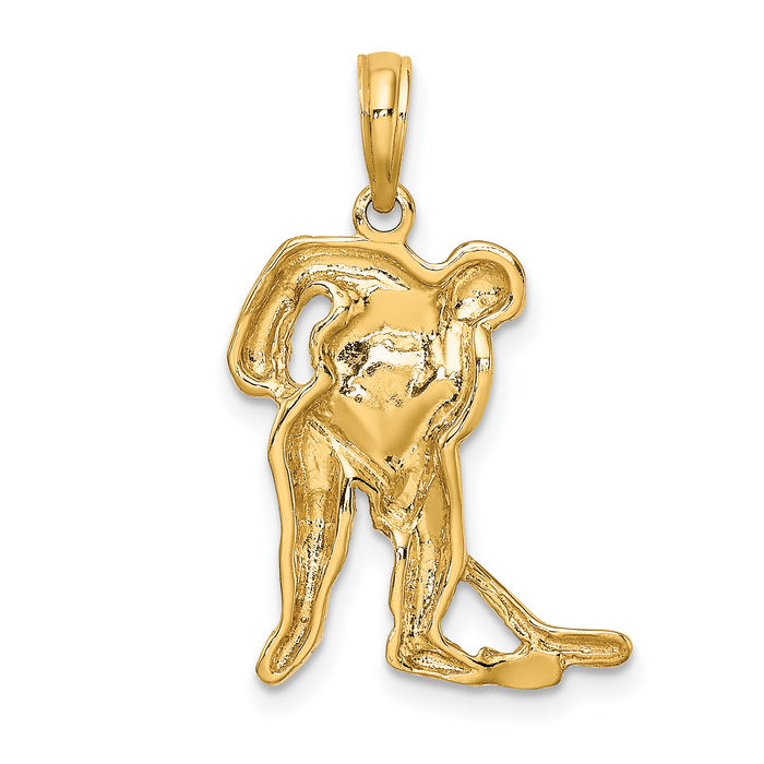 14K top Gold Hockey Goalie Pendant