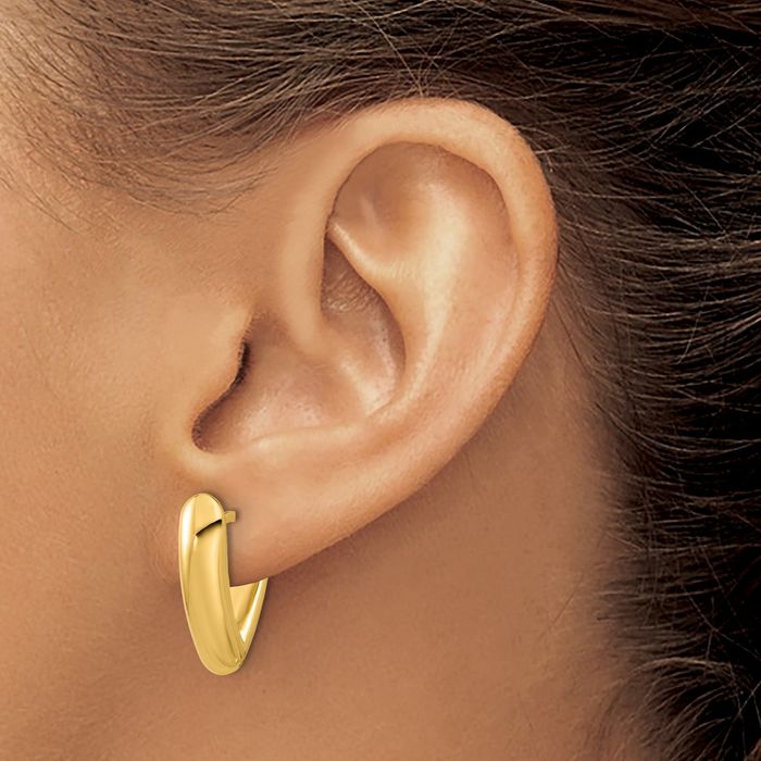 14K Solid Yellow Gold Hoop Earrings