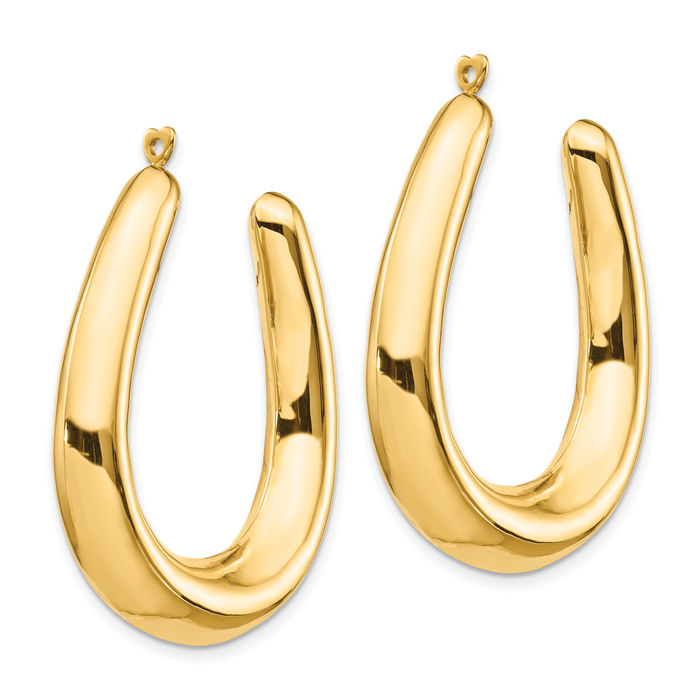 14K Solid Yellow Gold Hoop Earring Jackets for Studs