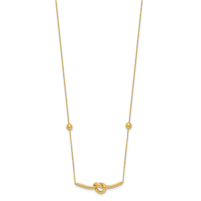 14K Solid Yellow Gold Pendant Beads Necklace Chain