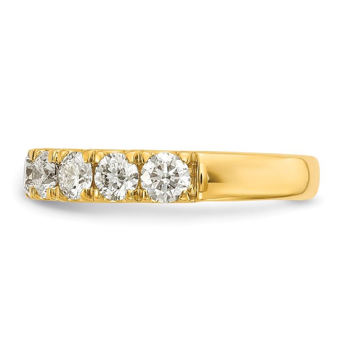 14K Solid Yellow Gold Lab Diamond 1 Anniversary Ring Eternity Wedding Band Bridal Jewelry