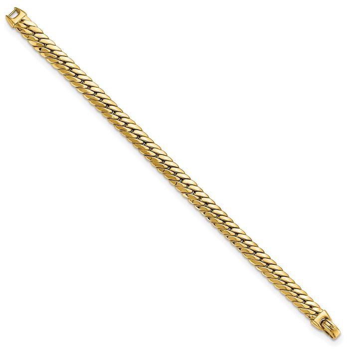 14K Solid Yellow Gold Cubetto Omega Snake Chain Bracelet