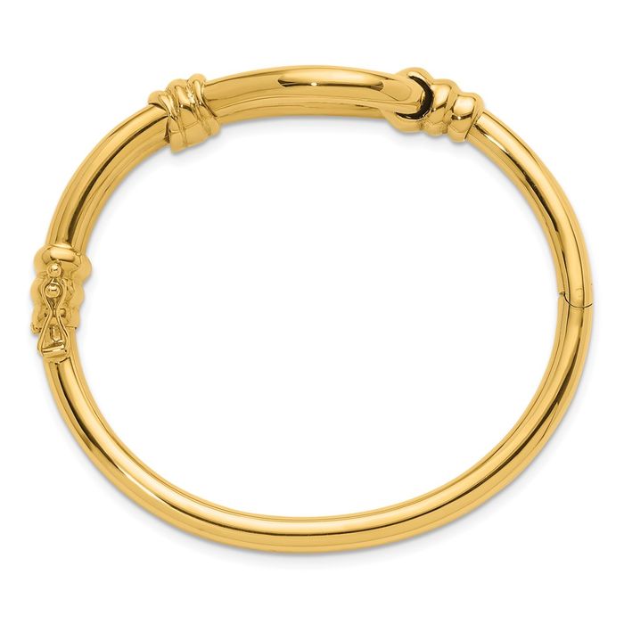 14K Solid Yellow Gold Hoop Bangle Bracelet