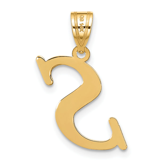 14K Solid Yellow Gold Dainty Letter S Initial Name Monogram Necklace Chain Pendant Charm