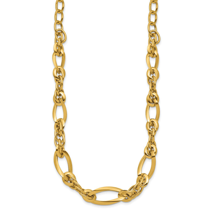 14K Solid Yellow Gold Link Chain Necklace