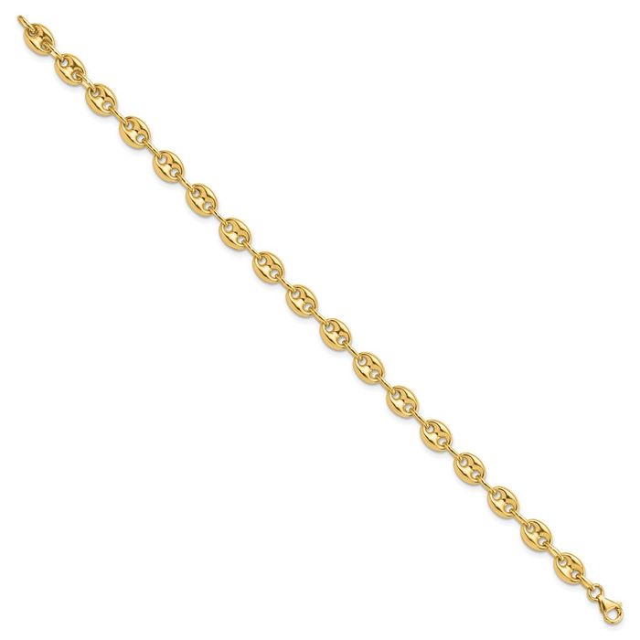 14K Solid Yellow Gold Link Chain Bracelet