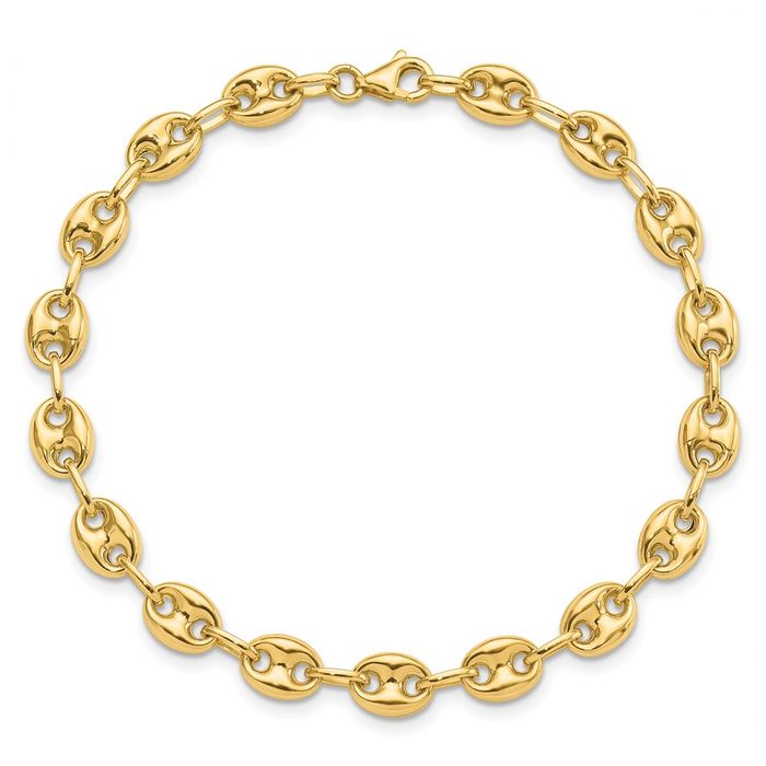 14K Solid Yellow Gold Link Chain Bracelet