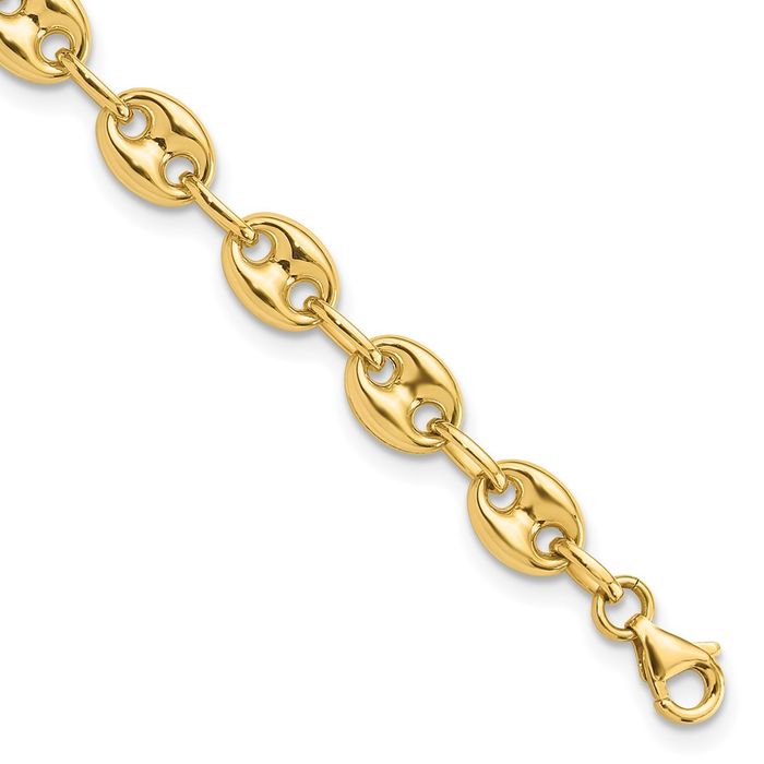 14K Solid Yellow Gold Link Chain Bracelet