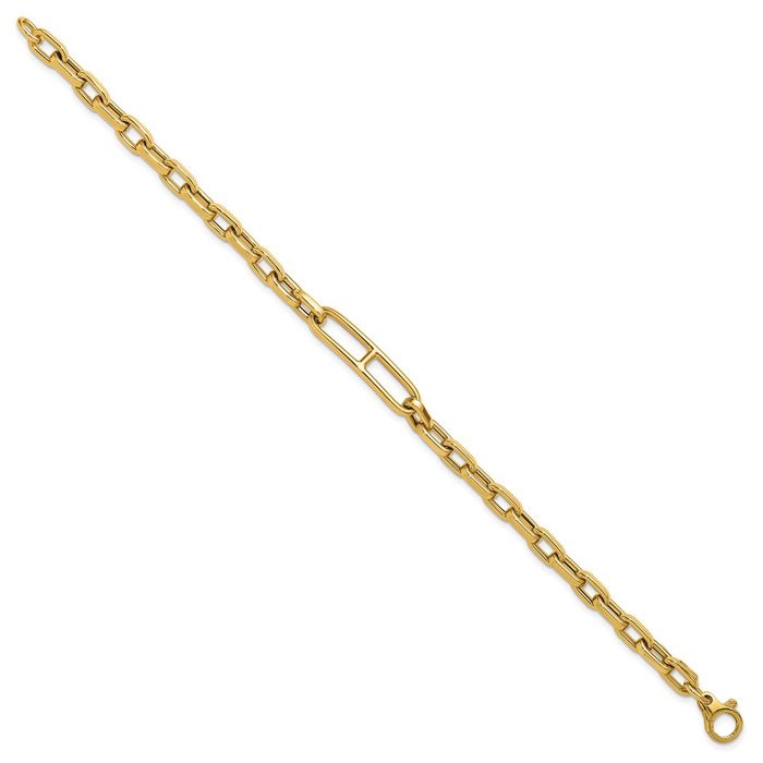 14K Solid Yellow Gold Link Chain Bracelet