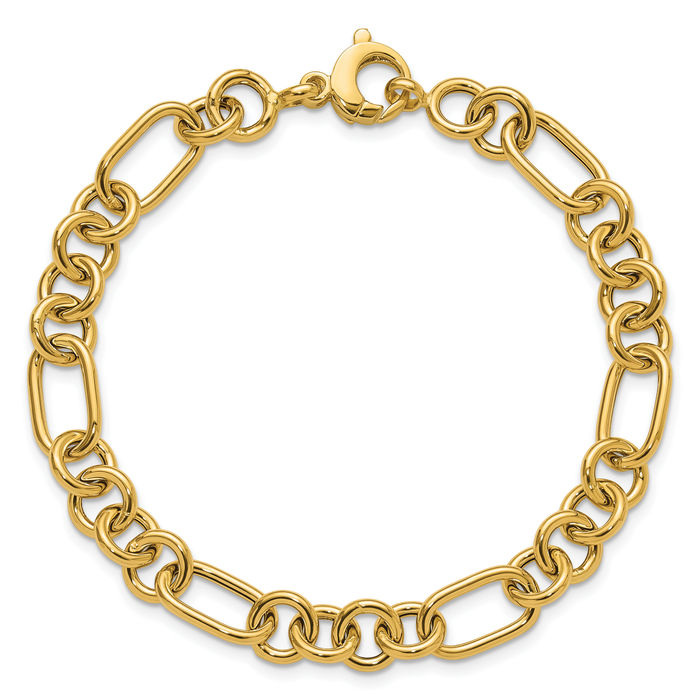 14K Solid Yellow Gold Link Chain Bracelet