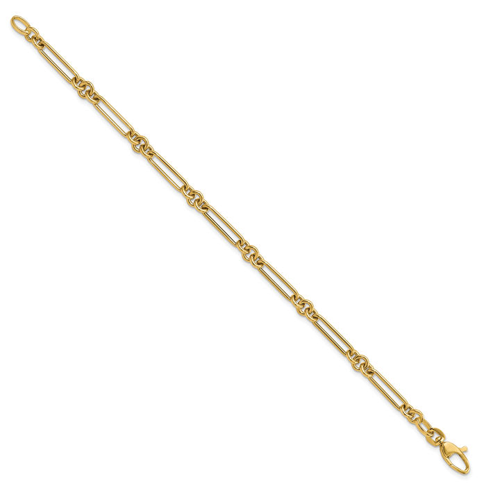 14K Solid Yellow Gold Link Chain Bracelet