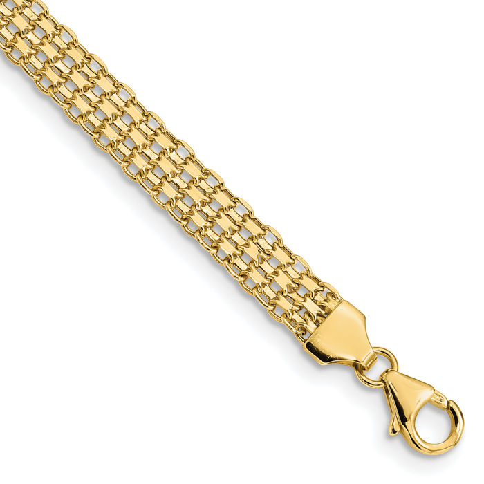 14K Solid Yellow Gold Link Chain Bracelet