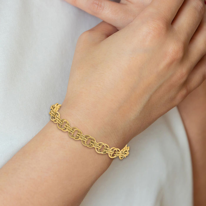 14K Solid Yellow Gold Link Chain Bracelet