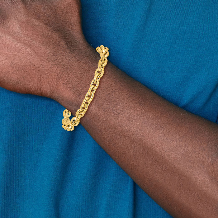 14K Solid Yellow Gold Link Chain Bracelet