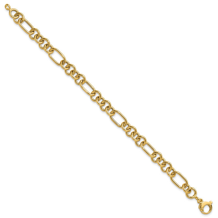 14K Solid Yellow Gold Link Chain Bracelet