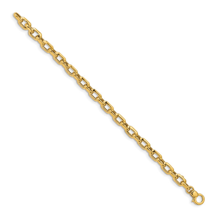 14K Solid Yellow Gold Link Chain Bracelet