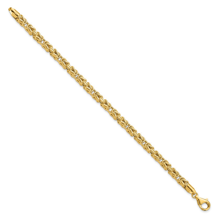 14K Solid Yellow Gold Link Chain Bracelet - Picture 10 of 12