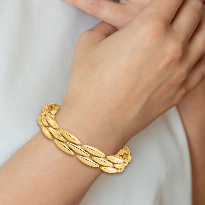 14K Solid Yellow Gold Link Chain Bracelet