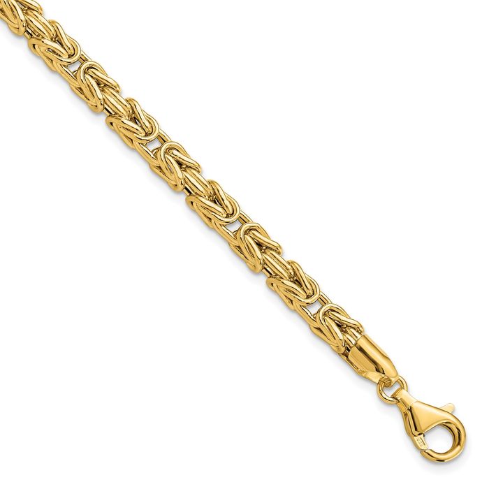 14K Solid Yellow Gold Link Chain Bracelet - Picture 9 of 12