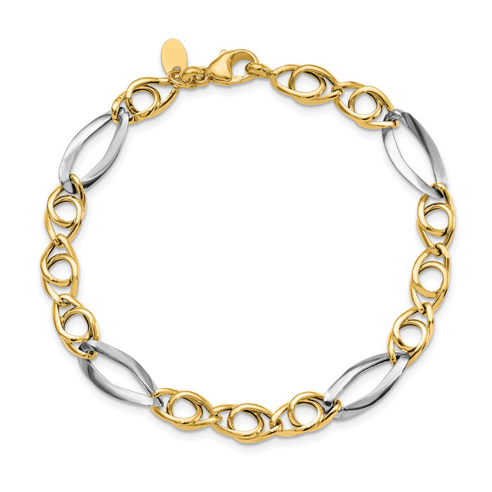 14K Solid Yellow Gold Link Chain Bracelet