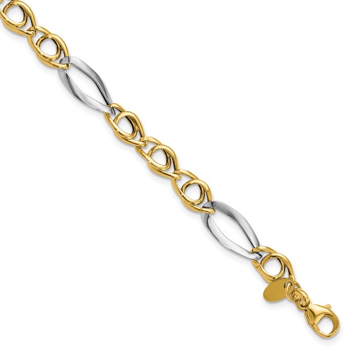 14K Solid Yellow Gold Link Chain Bracelet