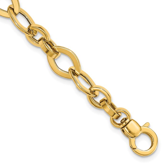 14K Solid Yellow Gold Link Chain Bracelet