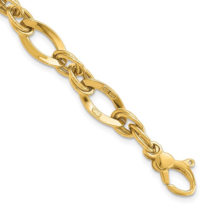 14K Solid Yellow Gold Link Chain Bracelet