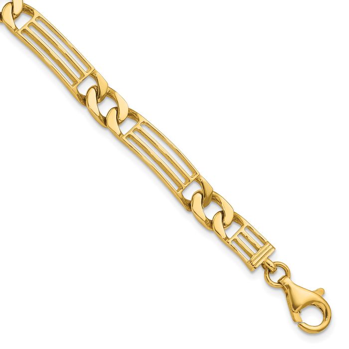 14K Solid Yellow Gold Link Chain Bracelet