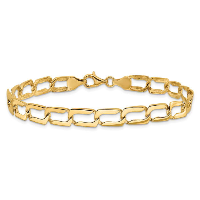 14K Solid Yellow Gold Link Chain Bracelet