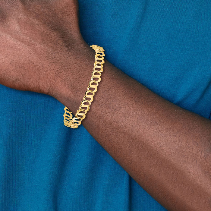 14K Solid Yellow Gold Link Chain Bracelet