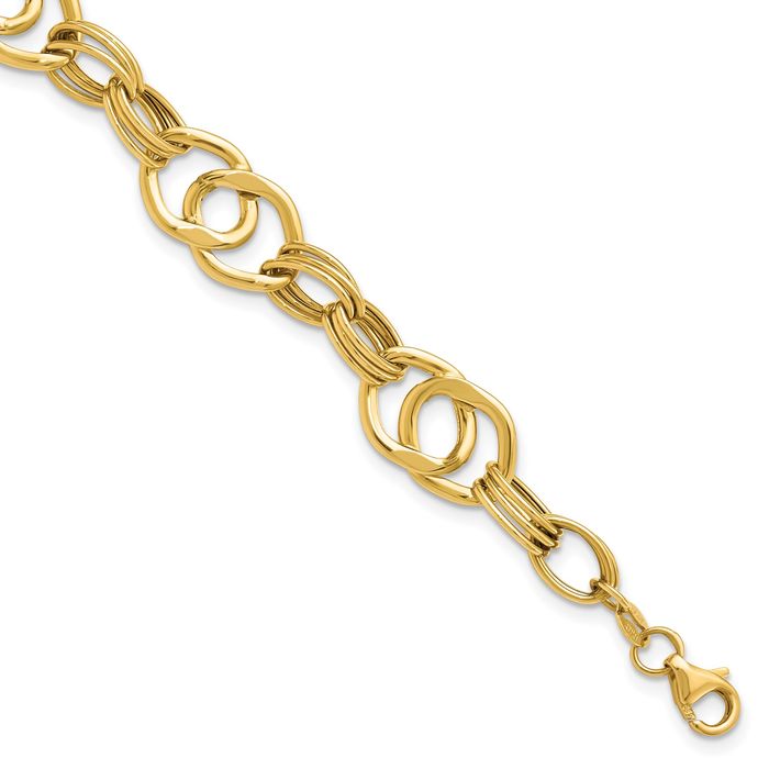 14K Solid Yellow Gold Link Chain Bracelet