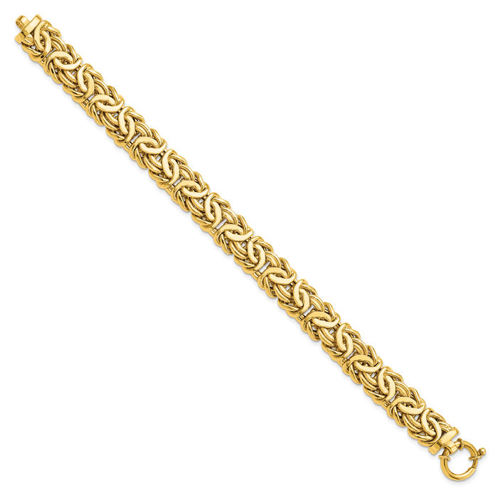 14K Solid Yellow Gold Link Chain Bracelet