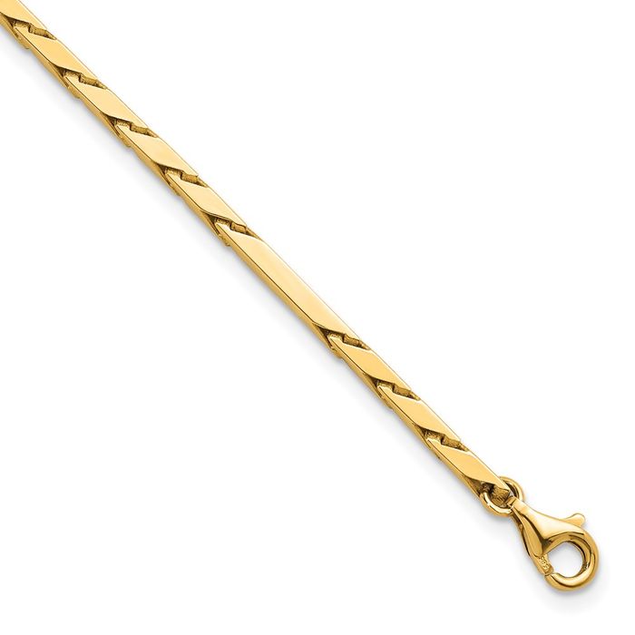 14K Solid Yellow Gold Link Chain Bracelet