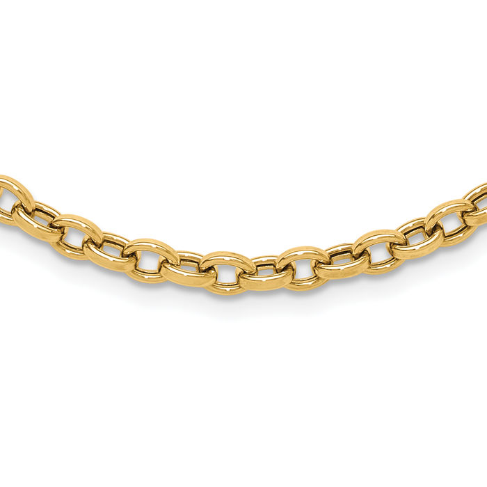 14K Solid Yellow Gold Link Chain Necklace