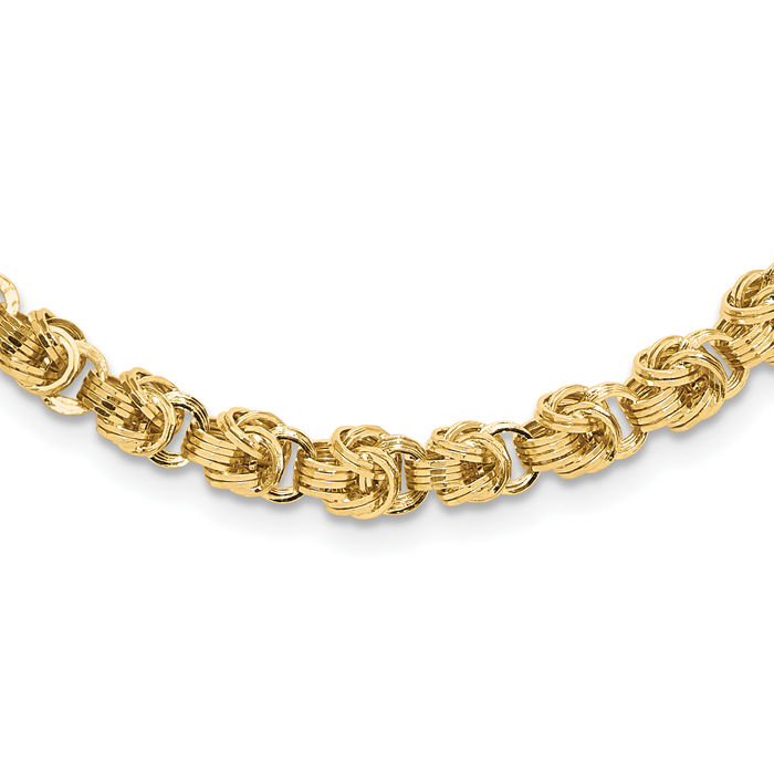 14K Solid Yellow Gold Link Chain Necklace