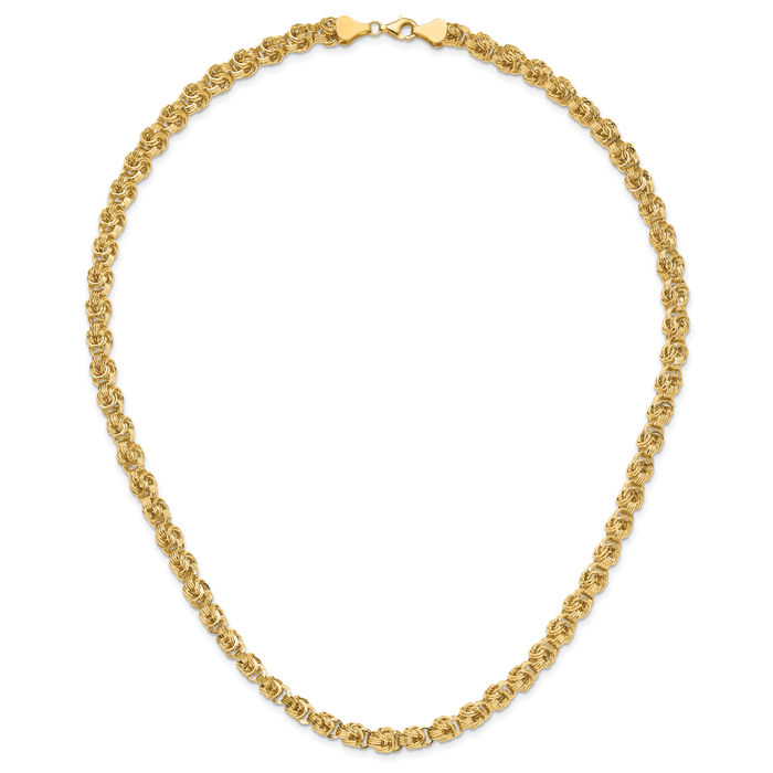 14K Solid Yellow Gold Link Chain Necklace