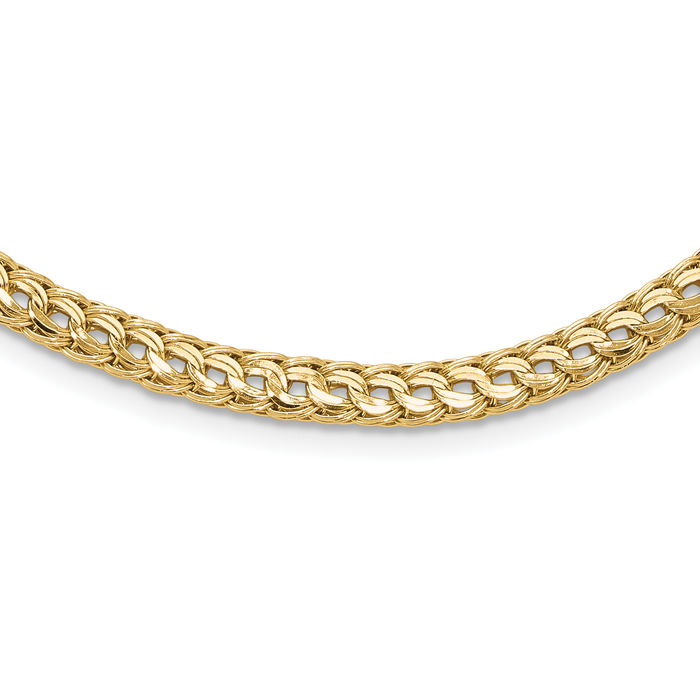 14K Solid Yellow Gold Link Chain Necklace