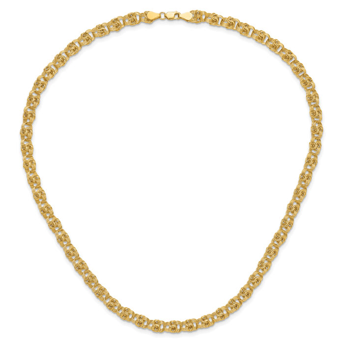 14K Solid Yellow Gold Link Chain Necklace