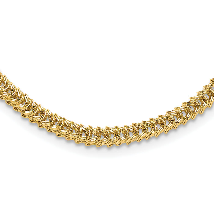 14K Solid Yellow Gold Link Chain Necklace