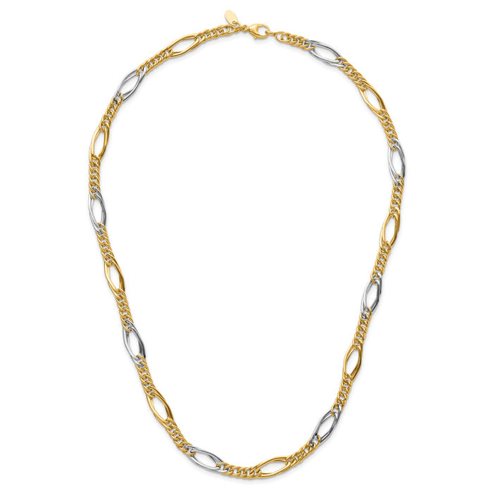 14K Solid Yellow Gold Link Chain Necklace