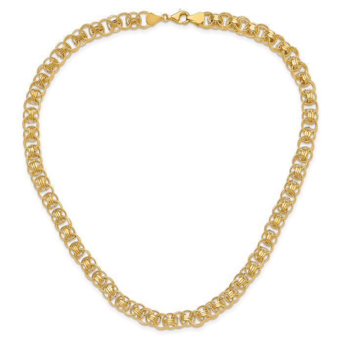 14K Solid Yellow Gold Link Chain Necklace