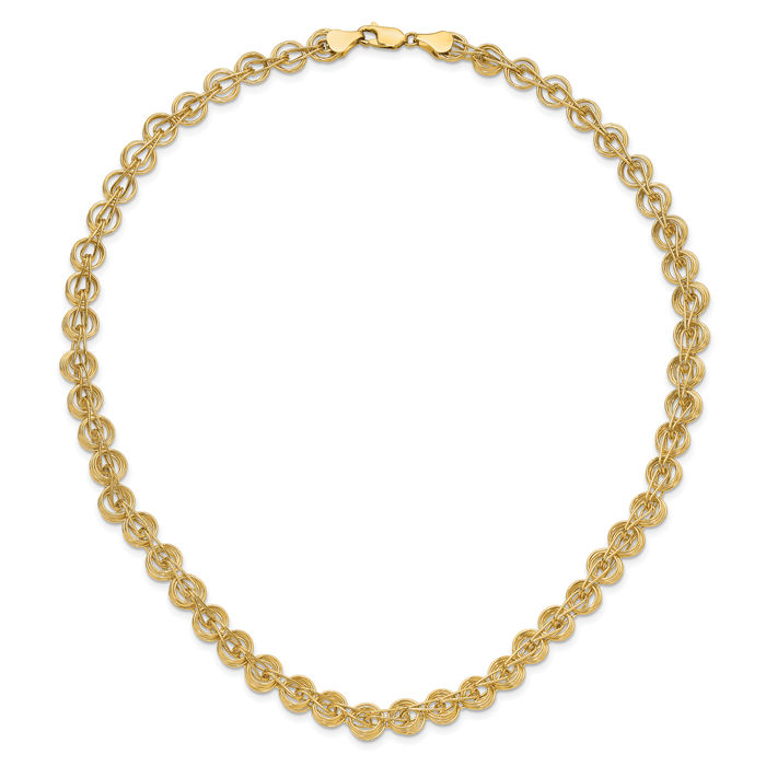 14K Solid Yellow Gold Link Chain Necklace